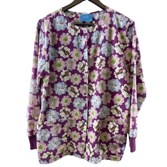 The Scrub Co Lot of Three Scrub Tops Long Short Sleeve Women's Size Small - Picture 4 of 10